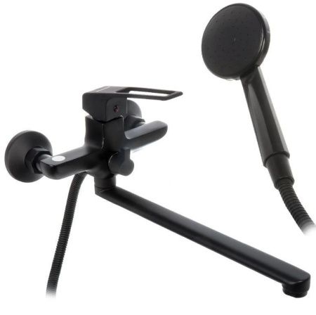 Смеситель для ванны и умывальника монокомандный  черный  Potato Эверест B22-1546