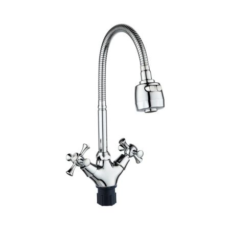 Смеситель для кухни двухручковый  хром  Potato Эверест B58-064