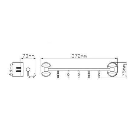 Держатель полотенец трубчатый (5 крючков) P2916-5 (29 серия)