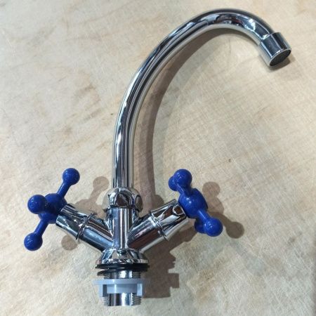 Смеситель для кухни двухручковый хром Potato Эверест B 49-353