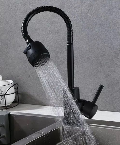 Смеситель для кухни монокомандный  черный  Potato Эверест B58-2016M