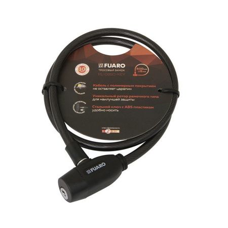 Замок тросовый PL-BIKE-0880-KEY (8х800) 2key(PL-0880-KEY) /подвес