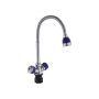 Смеситель для кухни двухручковый  синий с хромом  Potato Эверест B58-356D