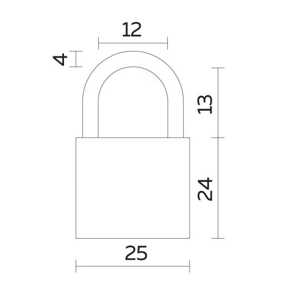 Замок навесной PL-UNI-0125 (PL-01-25) 2key англ. /блистер