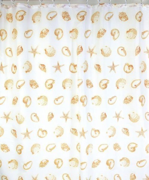 Штора для ванной тканевая бежевая, 1032, "Залел" эконом, 170-180*200