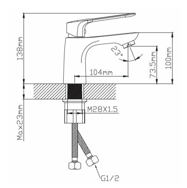 Смеситель для раковины монокомандный  брезентово-серый  Potato Эверест B10-15319