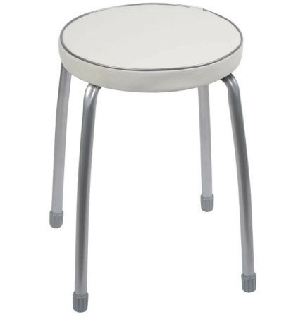 Табурет "Фабрик2" ТФ02/СС без обода 4-х опор.(кругл.сидение) св.серый Ника