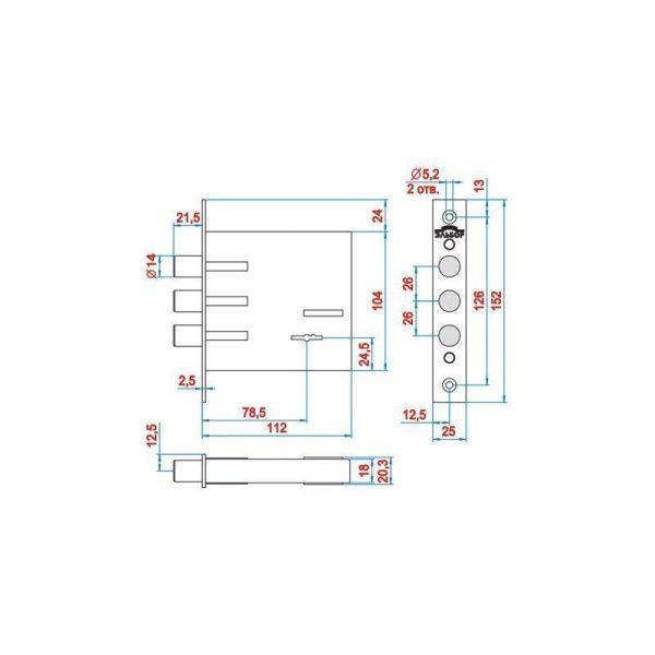 Замок врезной сувальдный Кремень 1.04.02