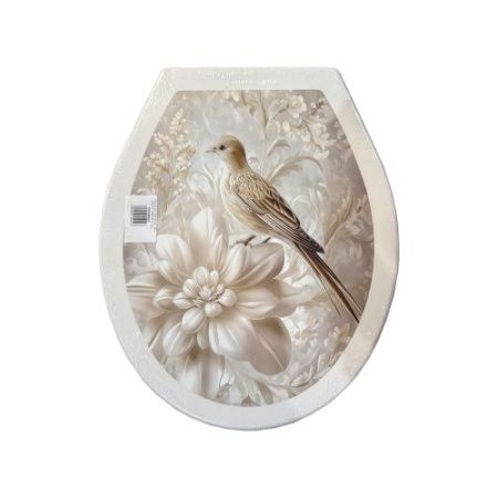 Крышка для унитаза жесткая "ДЕКОР" РАЙСКАЯ ПТИЦА