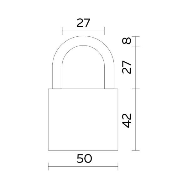 Замок навесной PL-PROTEC-0250 3key (PL-02-50) англ. /блистер