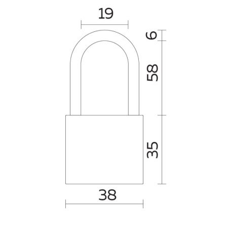 Замок навесной PL-UNI-0138-L (PL-01-38-L) 3key англ. /блистер