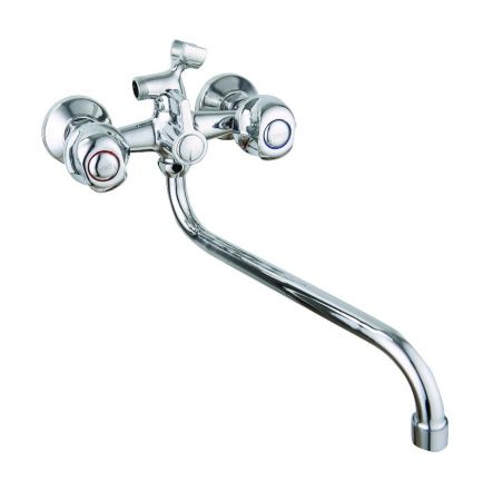 Смеситель для ванны и умывальника двухручковый хром Potato P 2370