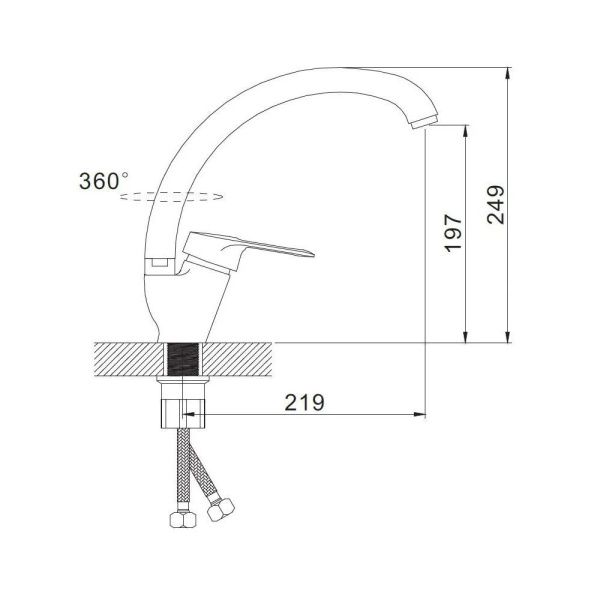 Смеситель для кухни монокомандный  кремовый  Potato Эверест B59-0268