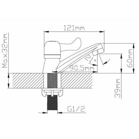 Кран водоразборный одноручковый на холодную воду Potato Эверест B 45-337