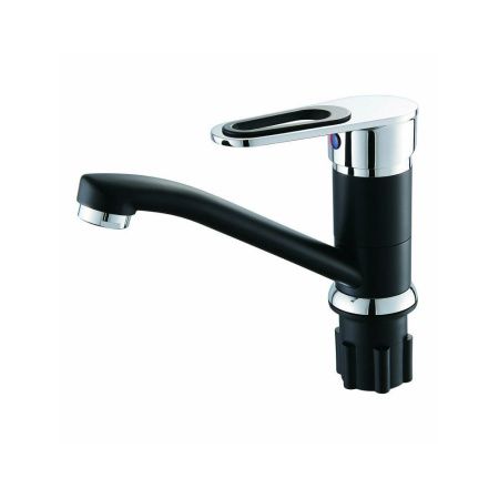 Смеситель для кухни монокомандный  черный с хромом  Potato Эверест B45-274F