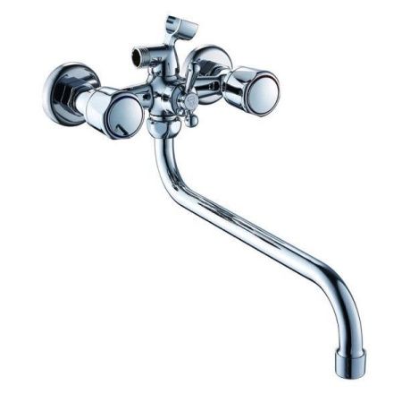 Смеситель для ванны и умывальника двухручковый хром Potato Эверест  B 22-345