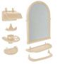 Зеркальный набор для ванной бежевый (слоновая кость), "Олимпия"