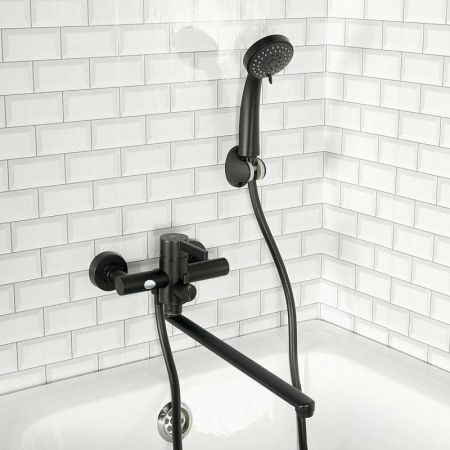 Смеситель для ванны монокомандный чёрный Potato Diadonna D236-22BL