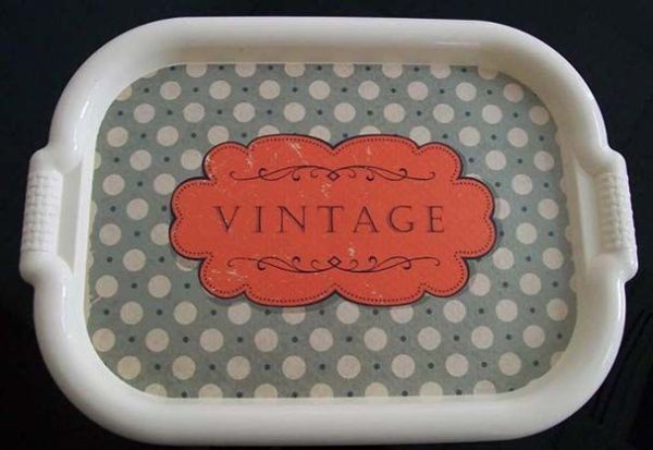 Поднос слоновая кость Винтаж