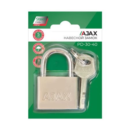 Замок навесной PD-3040 (PD-30-40) 3 fin key /блистер