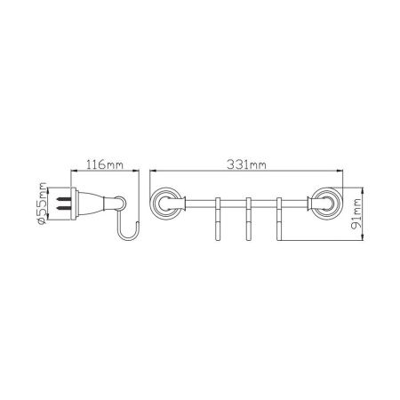 Держатель для полотенец (3 крючка) P7214-3 (72 серия)