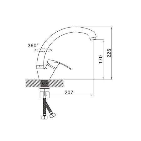 Смеситель для кухни монокомандный  кремовый  Potato Эверест B59-2127
