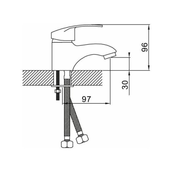 Смеситель для раковины монокомандный  хром  Potato Эверест B10-024