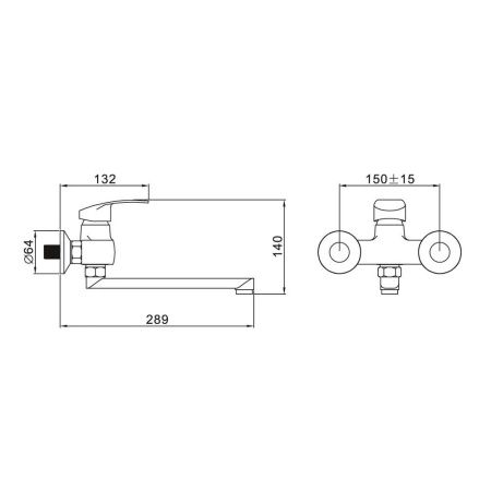 Смеситель универсальный монокомандный  кремовый  Potato Эверест B46-2127