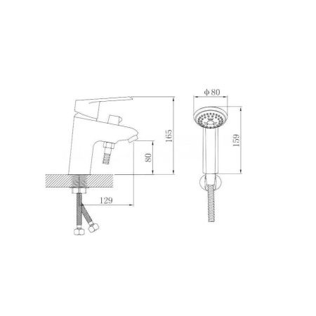 Смеситель для раковины монокомандный хром Potato P 1409