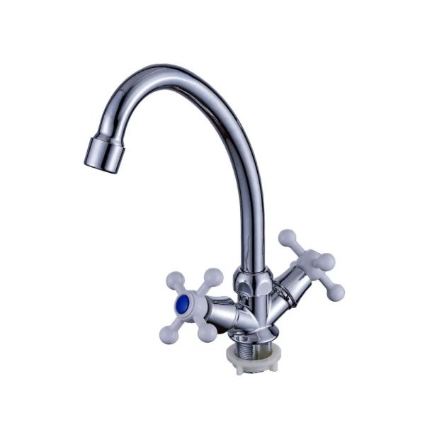 Смеситель для кухни двухручуовый хром Potato Эверест B 49-352 (уп.1шт.)