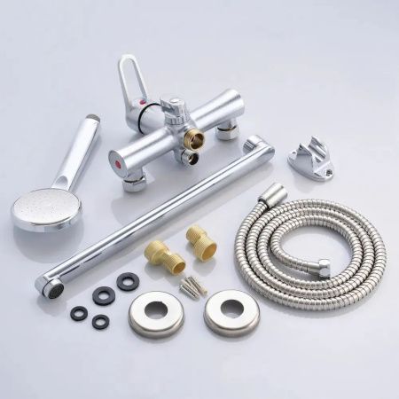 Смеситель для ванны и умывальника монокомандный  хром  Potato Эверест B22-270GS