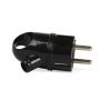 SmartBuy вилка 16А 250В (АБС-пластик, угловая с ушком, черная, земля) SBE-16-P03-b
