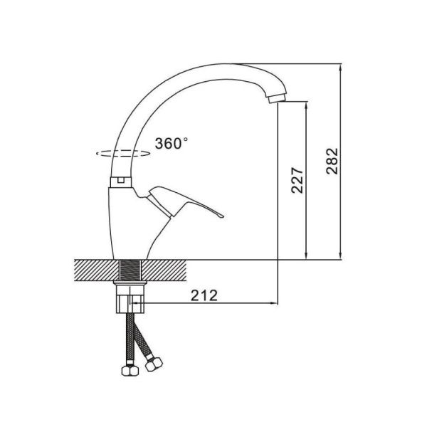 Смеситель для кухни монокомандный  хром  Potato Эверест B51-021