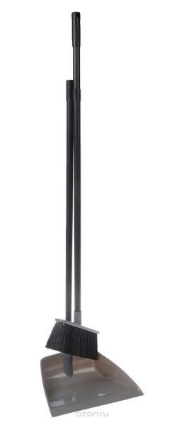 Набор для уборки "Ленивка" (совок+щетка) хром