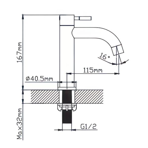 Кран водоразборный одноручковый  черный  Potato Эверест B10-3506