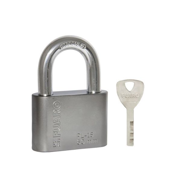 Замок навесной PL-WEATHER-1560 Nickel 4 fin key ( PL-15-60) диск. /блистер