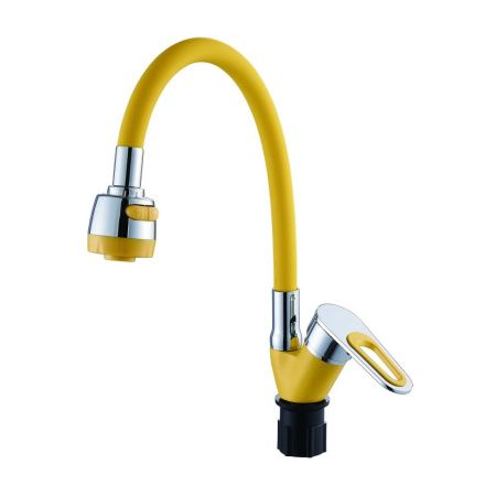 Смеситель для кухни монокомандный  желтый с хромом  Potato Эверест B58-274B