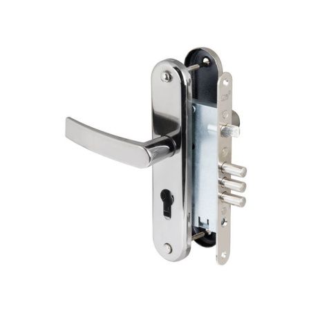 Корпус врезного замка с защёлкой в комплекте с ручкой ЗВ4-31/55 РФ55-022 (черн жемчуг)