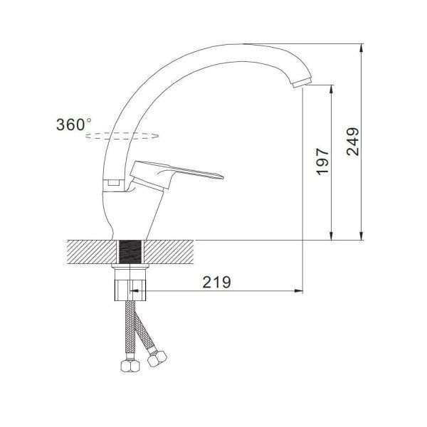 Смеситель для кухни монокомандный  под бронзу  Potato Эверест B59-026Q