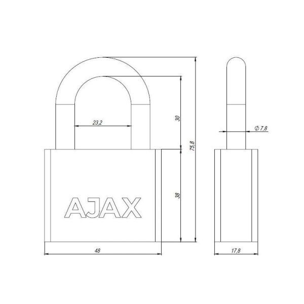 Замок навесной PD-3050 (PD-30-50) 3 fin key /блистер