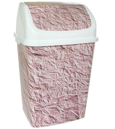 Ведро для мусора 18л белое "Камелия" Гранж