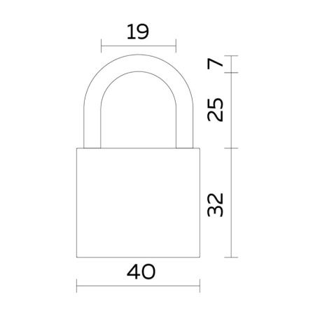 Замок навесной PL-WEATHER-1540 Black 4 fin key ( PL-15-40) диск. /блистер