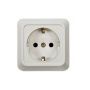 Розетка одинарная с заземлением BOLLETO 7028 белая накладная