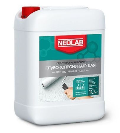 Грунтовка акриловая ГЛУБОКОПРОНИКАЮЩАЯ для внутренних работ 10 кг (уп.2 шт.) NEOLAB