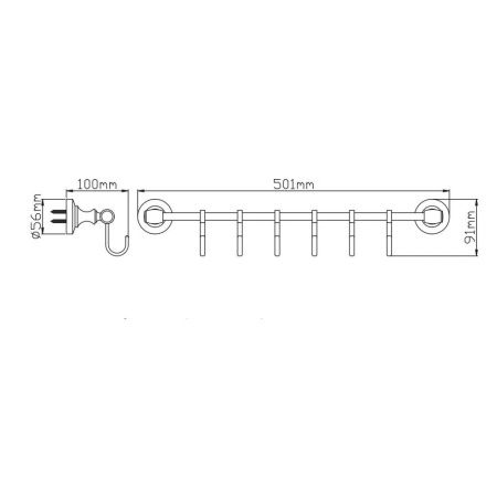 Держатель для полотенец (6 крючков) P2614-6 (26 серия)