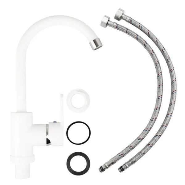 Смеситель для кухни монокомандный  белый  Potato Эверест B40-0467