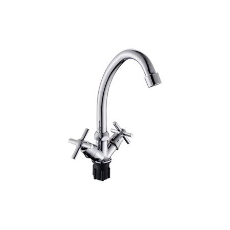 Смеситель для кухни двухручуовый хром Potato Эверест B 49-316