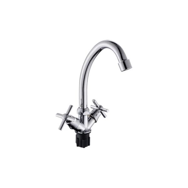 Смеситель для кухни двухручуовый хром Potato Эверест B 49-316