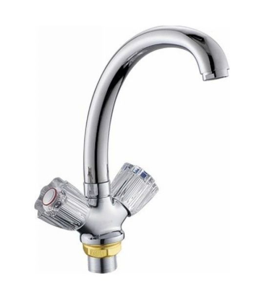 Смеситель для кухни двухручковый хром Potato P 42319