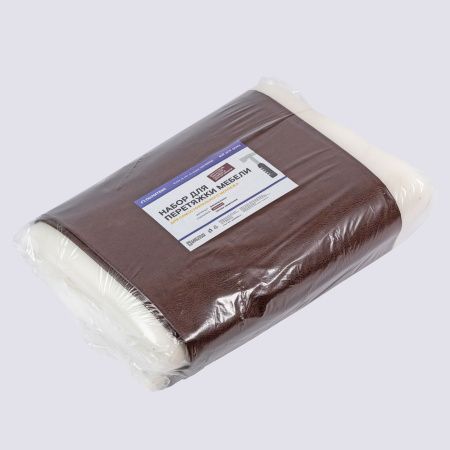 Набор для перетяжки мебели 150*100см (кожа, поролон 16кг/м3, 20мм, гвозди) коричневый